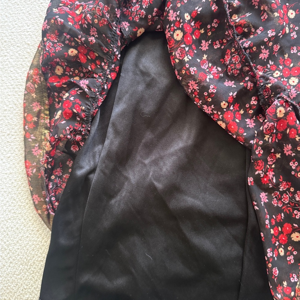 Trixxi Floral Gold Shimmer Halter Dress - Picture 6 of 9